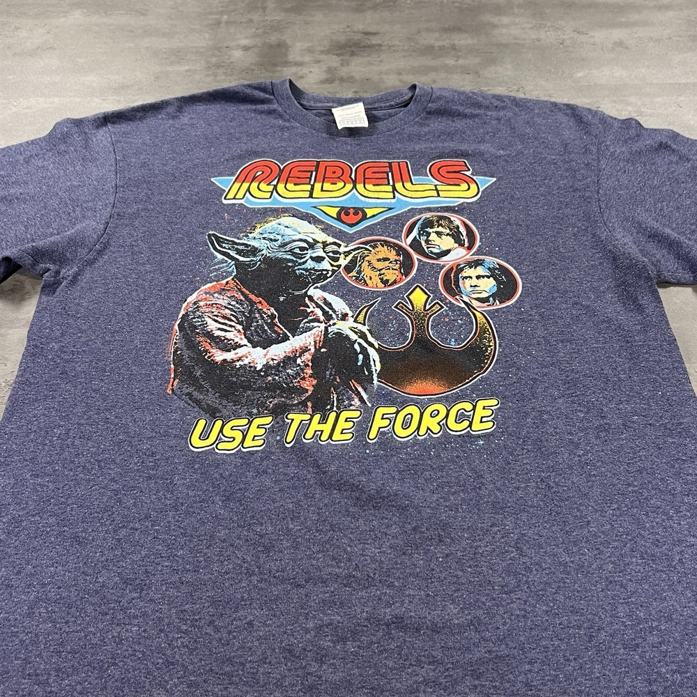 Star Wars Rebels Shirt Adult M Blue Gray Chewbacca Han Solo Luke Yoda
